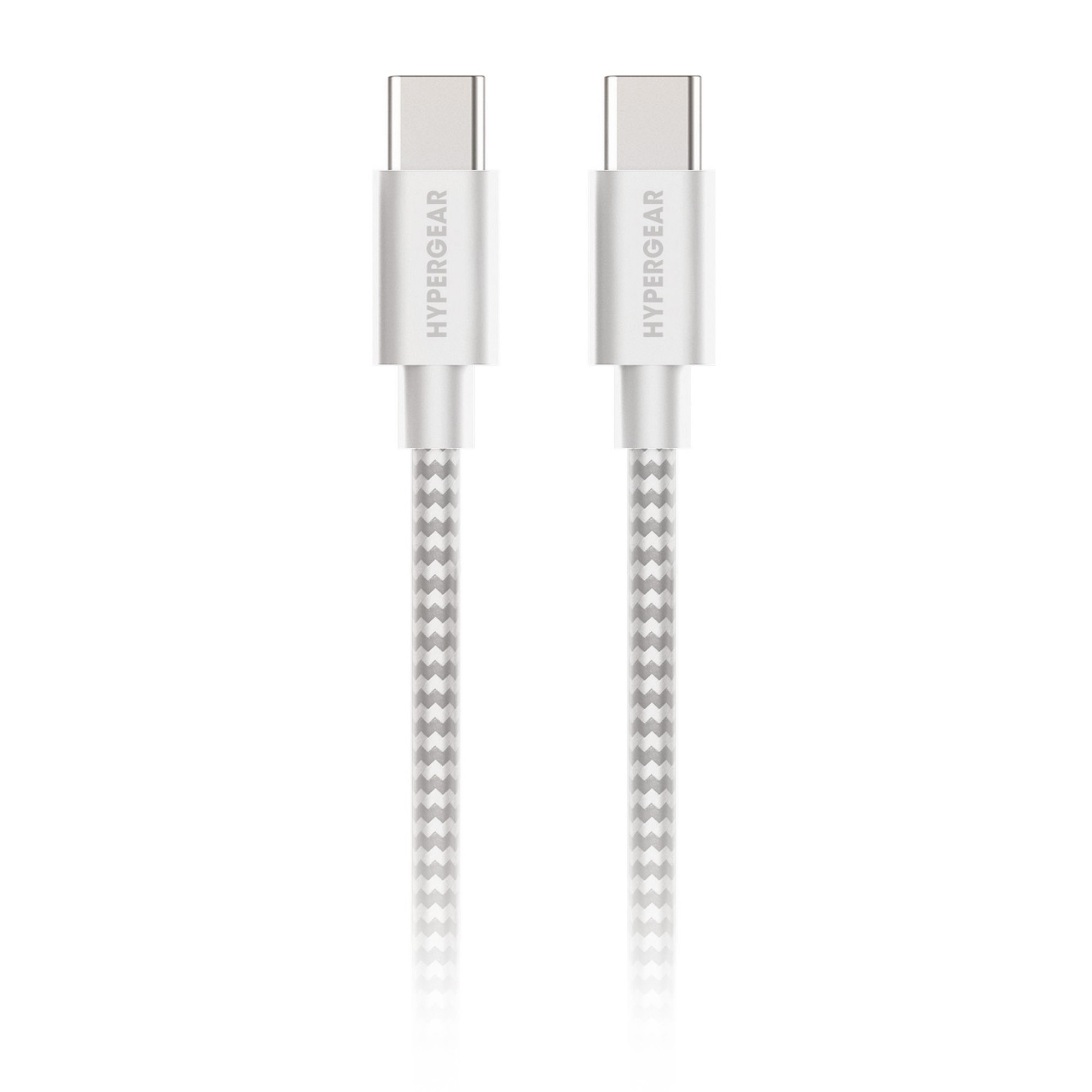 HyperGear Câble de charge et de synchronisation tressé USB-C à USB-C de 10 pi (300 cm) - Blanc