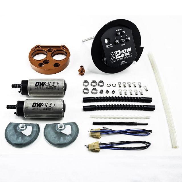 Convient 2011-2018 Ford Mustang Deatschwerks Pompe à Carburant Électrique 9-401-7030 DW X2 Série; 13,5 Volts dans le Réservoir; 120 PSI Pression Maximale; 740 LPH Débit; 38,3 Ampères Tirer à 58 PSI; Aluminium Anodisé