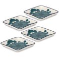 thumbnail image 1 of Green Petal Square Plate 12cm, Set of 4, 1 of 3