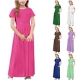 thumbnail image 1 of Milgrthf Robe d'Été Mini à Manches Volantées pour Filles, Ample, Plissée, Mignonne, Ligne A, Évasée, Col Ras du Cou, Robes de Plage pour 0-6 Ans, Jaune, 1 An, 1 of 4