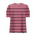 thumbnail image 2 of Pisexur Hauts pour Femmes, Hauts de Sortie pour Femmes & T-Shirt à Manches Courtes Col Rond Imprimé, Haut Ample, Hauts de Printemps pour Femmes Rose, m, 2 of 3