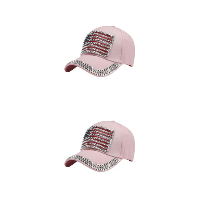 Decodeary Casquette de Baseball à la Mode Ajustable et Protégée du Soleil Chapeau Multicolore Rose 2Set