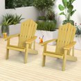 thumbnail image 2 of Patiojoy Chaise Adirondack 4 Pcs Hanches Chaise Adirondack avec Porte-Gobelet Grain de Bois Réaliste Chaise d'Extérieur Résistante aux Intempéries pour Capacité de Poids de 380 Lb Jaune, 2 of 10