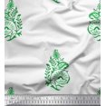 thumbnail image 1 of Soimoi Moss Georgette Fabric Leaves,Floral & Paisley Block Printed Craft Fabric by The Yard 42 Inch Wide, 1 of 3