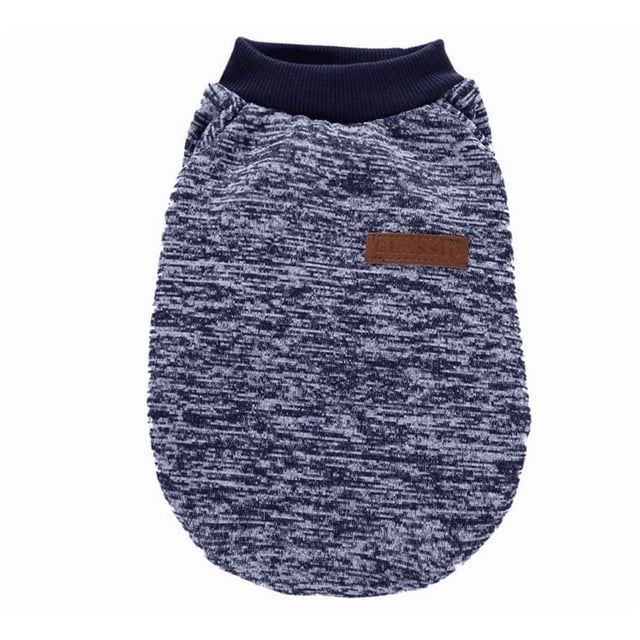 Dog Sweaters for Small Dogs Classic Winter Fleece Clothes Warm Soft Dog Sweatshirt Outfit for Dogs Cats Pet Apparel - (Navy,S)