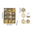 thumbnail image 3 of WLOELOEW 12-Piece Christmas Ball Ornament Set Gold Plastic Glitter Special Shape Tree Pendant Mixed Decor For Xmas Tree Home Holiday A, 3 of 6