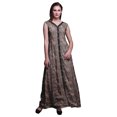 thumbnail image 1 of Bimba Floral Printed Front Slit Sleeveless Summer Spring Long Women BeachDress-Small, 1 of 5