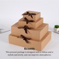 thumbnail image 1 of 10 Pieces Paper Gift Packaging Box with Ribbon Wedding Ceremony Engagement Cookie Candy Packing Case Portable Favor Boxes Brown 27x20x8cm, 1 of 9