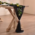 thumbnail image 3 of Chiffon Table Runner 28.4x120.1 Inches Sheer Wedding Runner Romantic Rustic Table Runner for Wedding Party Baby Shower Decorations,Black, 3 of 7