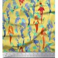 thumbnail image 1 of Soimoi Yellow Modal Satin Fabric Fish Ocean Printed Fabric 1 Yard 42 Inch Wide, 1 of 2