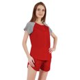 thumbnail image 3 of Inkmeso Solid 2 Pc Nightwear Set For Women Raglan Sleeves Button-Down Top & Shorts Sleepwear-16, 3 of 7