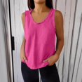 thumbnail image 2 of Plebaso Débardeurs pour Femmes Col Rond Sans Manches T-Shirts Couleur Unie Décontractés Amples Basiques, 2 of 7