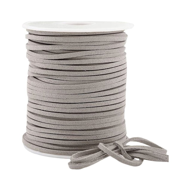 relayinert 1 Roll Leather Jewelry Making Cord Portable Replacement DIY Trimmable Solid Color Tear-resistant Necklace Anklet Thread Pipe Silver