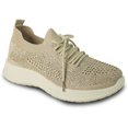 thumbnail image 1 of kozi Femmes Espadrilles Mode Confortables à Talon Compensé à Enfiler Mocassin YQ3260 avec Semelle Intérieure Amovible Or, 1 of 8