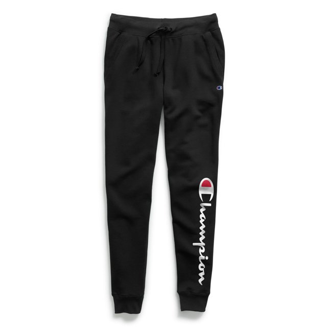 Champion Joggers en Molleton Powerblend pour Femmes, TG, Noir Vertical