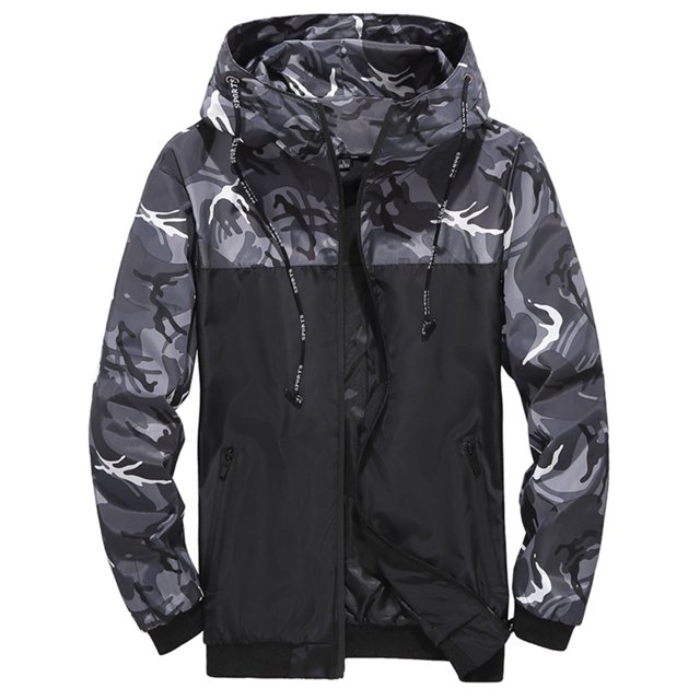 Innerwin Jacket Long Sleeve Mens Coat Fall Hoodie Lightweight Outwear Gray XL