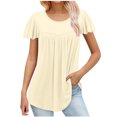 thumbnail image 1 of FAIWAD Tunique d'Été pour Femme à Manches Courtes, Col Rond, T-Shirt Décontracté Plissé, Ample et Fluide, 1 of 5