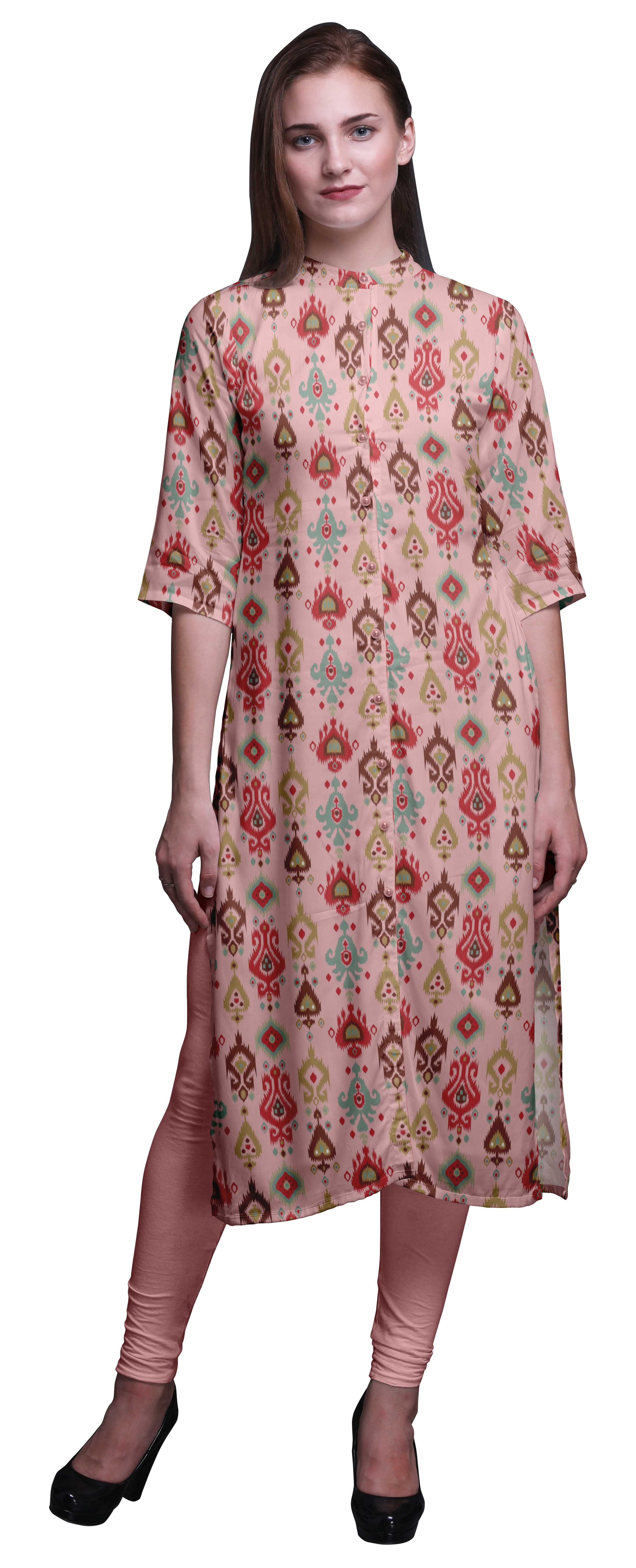 Bimba Kurti Droite Imprimée Kurtis pour Femmes Vêtements d'Été Moyen