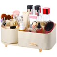 thumbnail image 1 of Makeup Organizer, 360° Rotatable Makeup Organizer, Rotating Makeup Case Box with Drawer, Large Capacity Cosmetic Display Case Skincare, Brushes, Eyeshadow, Lipstick, 1 of 7