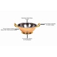 thumbnail image 5 of Steel Copper Hammered Design Kadhai Wok With Brass Bottom & Handles - 1000ml, Brown | Tableware Serveware Dishware For Home, Hotel & Restaurant - Break Resistant, Scratch Resistant, 5 of 5