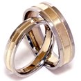 thumbnail image 1 of 14k Gold Matching His & Hers Wedding Ring Set Two Tone Wedding Bands, 1 of 1