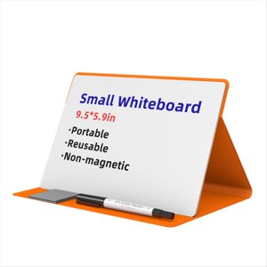 Petit tableau blanc portable, réutilisable Mini Panneau d'Erase Sèche Magnet avec Clou d'essuyage Magnétique Tableau d'Érase Dry Orange,1 * petit tableau blanc portable 1 * marqueur 1 * essuie-tout,Orange