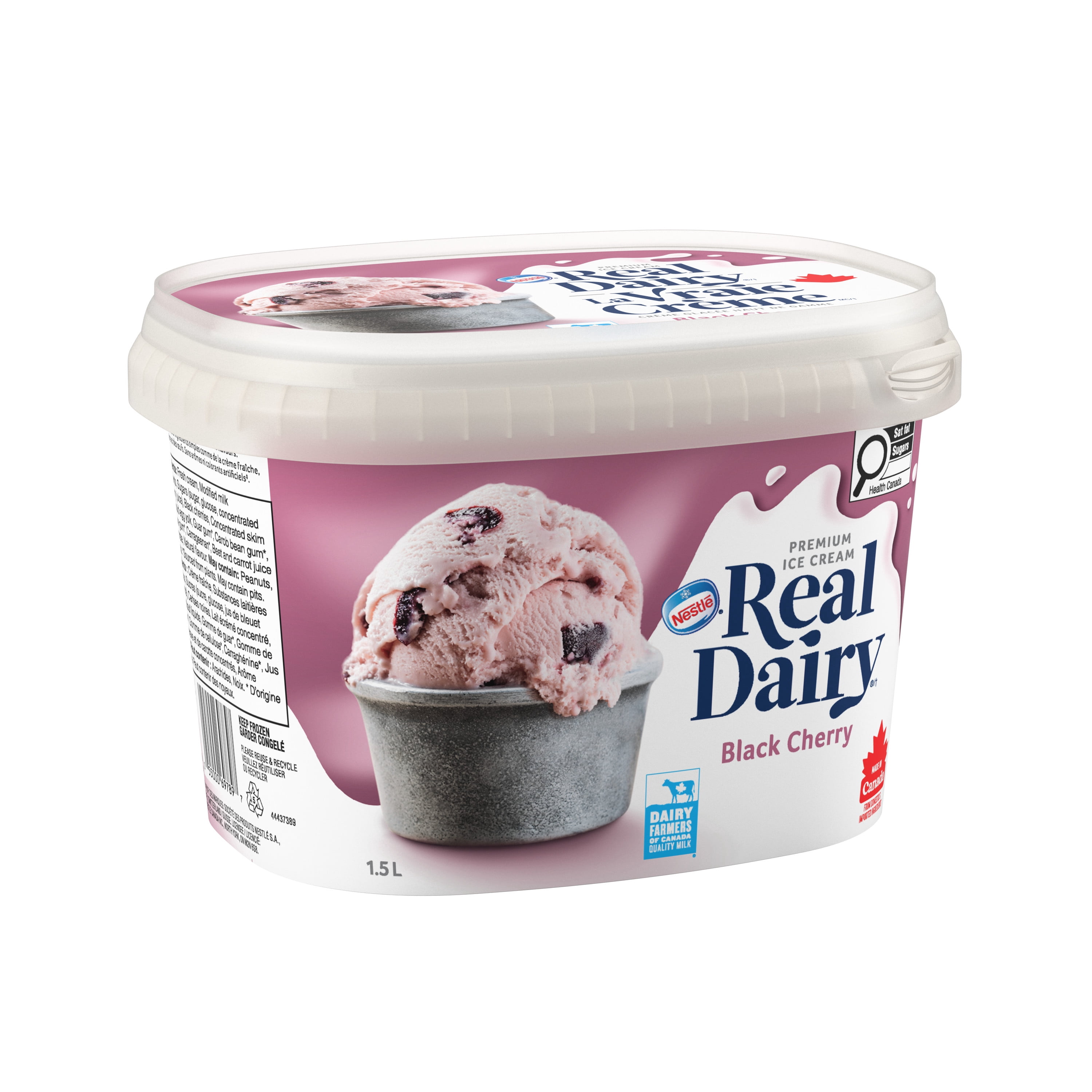 REAL DAIRY Crème Glacée Haut De Gamme Cerise Noire 1,5 L