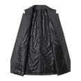 thumbnail image 3 of UKAP Men Pea Coat Solid Color Trench Coats Lapel Jacket Mid Length Work Outwear Gray (thickened) 2XL, 3 of 4