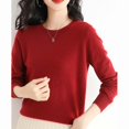 thumbnail image 5 of Duoif Chandails pour Femmes Chandails Légers Tendance pour Femmes Manches Longues Col Rond Léger Doux Tricoté Chandail Blouse Tricotée Chandails pour Femmes Hauts pour Femmes Rouge TTG, 5 of 5