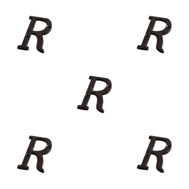 Ruiboury Metal Letters House Numbers Not Easy To Fade Easy To Install Metal House Number Plaque Iron Decoration Doorplate B17--R 5Set
