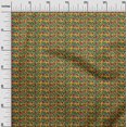 thumbnail image 2 of oneOone Silk Tabby Fabric Leaves & Floral Block Printed Craft Fabric BTY 42 Inch Wide, 2 of 5