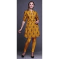 thumbnail image 4 of Bimba Kurti à Manches Retroussables pour Femmes, Col Mandarin Imprimé, Hauts de Kurti Courts, 4 of 6