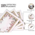 thumbnail image 4 of Vargottam Napperons - Napperon pour Table à Manger, Ensemble de 4 - Serviette en Coton Imprimée et Réversible - Napperons d'Intérieur pour Table de Salle à Manger à la Maison et en Cuisine - Aquarelle Jardin de Thé Floral (Blanc), 4 of 5