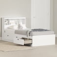 thumbnail image 1 of South Shore Spark Twin Storage Bed and Bookcase Headboard Set, in Pure White, 1 of 9