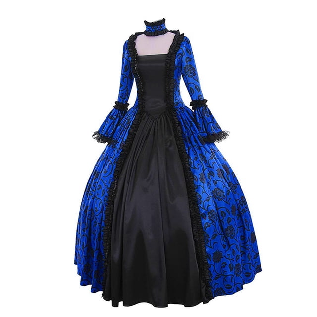 2025 Femmes Automne Hiver Cape Médiévale avec Capuche Hommes Rétro Imprimé Floral Robe Médiévale Grande Taille4TG Robes de Bal