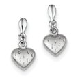 thumbnail image 1 of Boucles d'Oreilles Sterling Silver en Rhodium Plaqué 3-D Scratch Coeur Post QE8706 France, 1 of 2