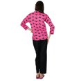 thumbnail image 3 of Bimba Womens Traditional PJ custom Pyjama Set Night Wear Pyjamas Sets Ladies Cat Print Pink & Black, 3 of 7