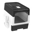 thumbnail image 3 of Tachiuwa Enclosed Litter Box, Foldable Large Litter Box, with Front Door Pull-out Drawer, Black, 3 of 9