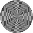thumbnail image 1 of Ahgly Company Tapis d'Intérieur Ronds Transitionnels Gris Gray Lavables à la Machine, 4 Pieds Rond, 1 of 7