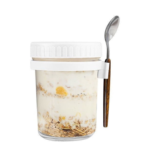 Overnight Oats Containers With Lids And Spoons Mason Jars With Removable Separate Compartments Airtight And Leak Proof Glass Jars For Chia Yogurt And Oatmeal