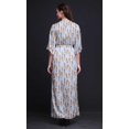 thumbnail image 3 of Bimba Robe Longue d'Été en Rayonne Imprimée de Plumes d'Aigle, Manches Kimono, Fente Maxi - Xxx-Grand, 3 of 6