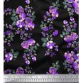 thumbnail image 1 of Soimoi Poly Georgette Fabric Leaves & Floral Artistic Print Fabric by The Yard 42 Inch Wide, 1 of 4