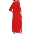 thumbnail image 4 of Besolor Robe de Nuit à Fermeture Éclair pour Femme, Col Ras du Cou, Manches 3/4, Peignoir, Robe de Chambre avec Poches, Vêtement de Nuit, P-2TG, 4 of 6