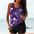 thumbnail image 1 of UPPADA Two Piece Tankini Swimsuits for Women High Waisted 2 Piece Bathing Suits Floral Print Tankini Set Tummy Control Modest Swimwear for Holiday Tankini Swimsuits Tops for Women Multicolor,L, 1 of 6