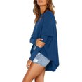 thumbnail image 3 of WEIYLL Womens T Shirts Oversized Tunic With Leggings Long Sleeve Fall Sweaters Blue Tee Sizes L, 3 of 6