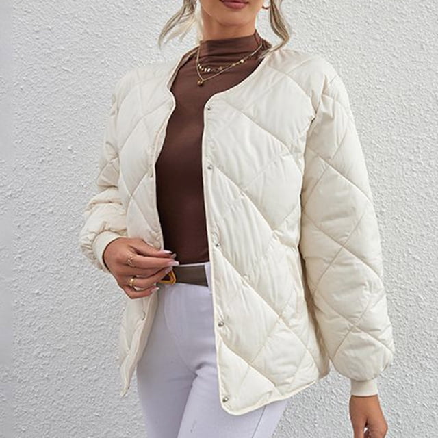 WRKEKC Women's Button Front Shirt Jacket Long Sleeve Solid Color Versatile Office Daily Wear Breathable Comfort Fall Winter Layering Top Plus Size White XL