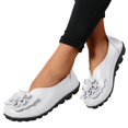 thumbnail image 2 of B91xZ Mocassins pour Femmes Chaussures Décontractées Penny Mocassins Rétro Confortables Mode Bateau Classiques, Argent 8, 2 of 5