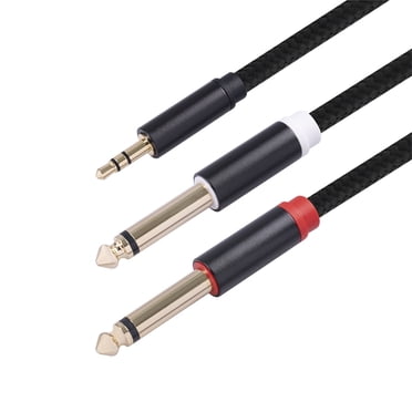 EGNMCR 3,5 mm 1/8 Po TRS à 6,35 mm 1/4 Po TS Mono Stéréo Séparateur de Câble en Y Cordon a
