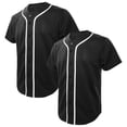 thumbnail image 1 of TOPTIE Lot de 2 Chandails de Baseball pour Homme, Chandail Boutonné à Manches Courtes - Noir Noir - 2TG, 1 of 8