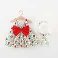 thumbnail image 2 of LUOGENLI Robe Bébé Filles Vêtements Enfants Été Tout-Petit Floral Froncé Sans Manches Robes Robe Filles Robe pour Filles Longueur Genou Rouge 2-3 Ans, 2 of 9